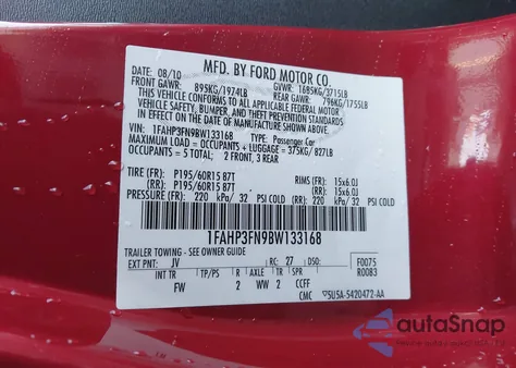 2011 Ford Focus Se from USA, damaged, VIN 1FAHP3FN9BW133168
